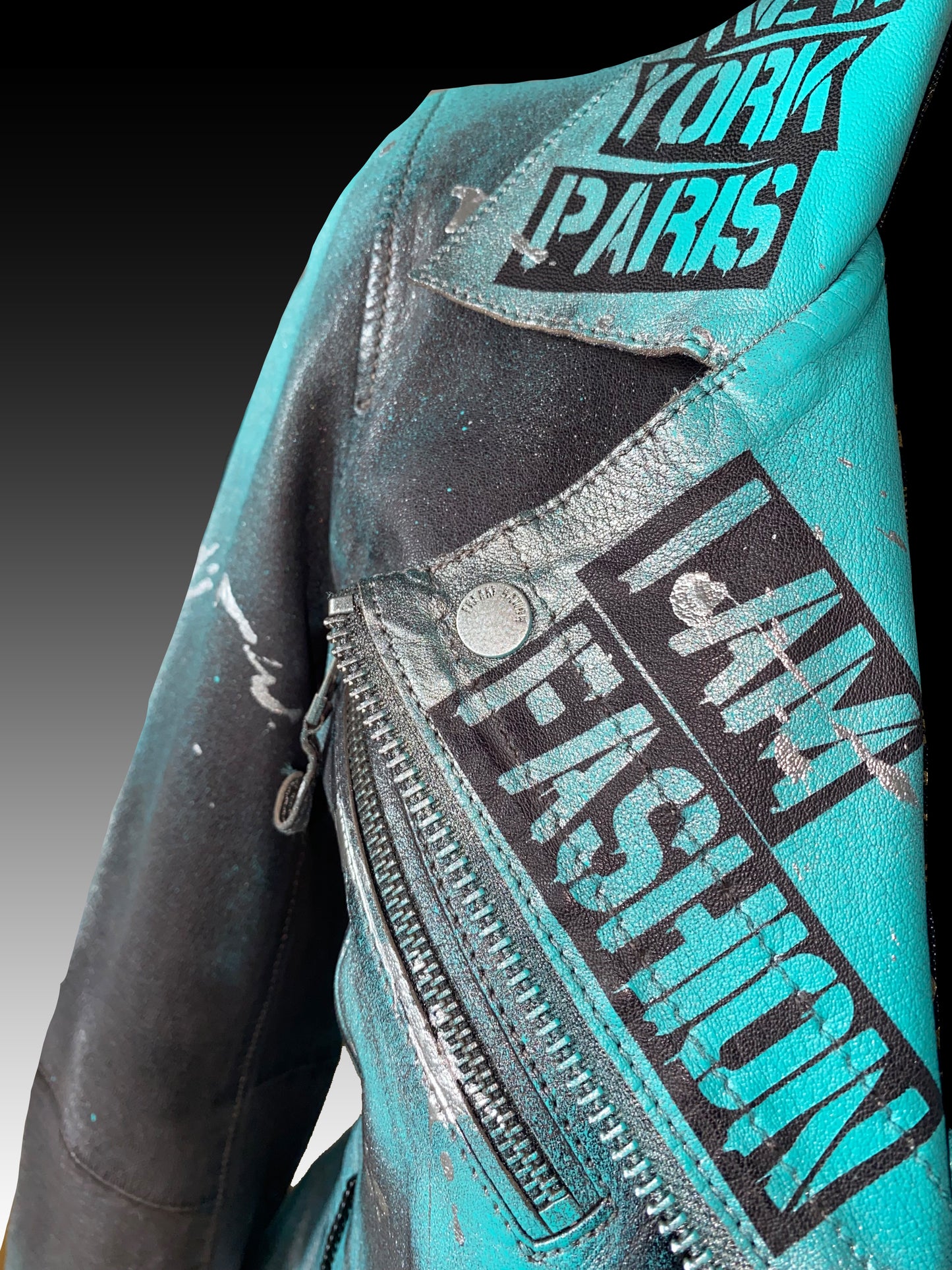 Turquoise - Lederjacke