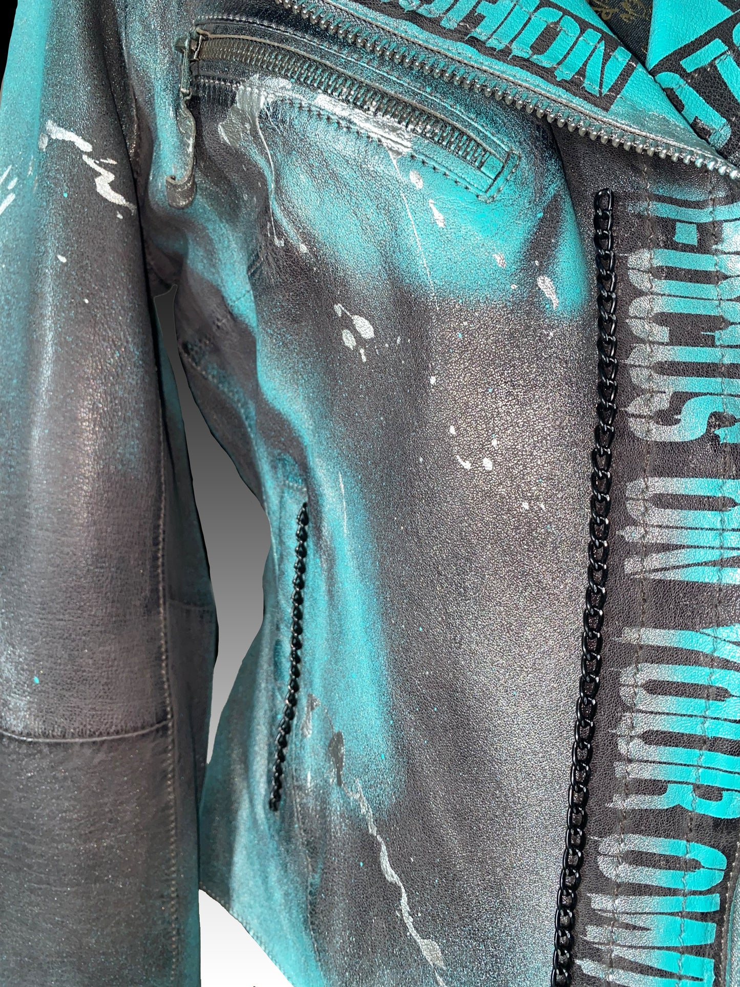 Turquoise - Lederjacke