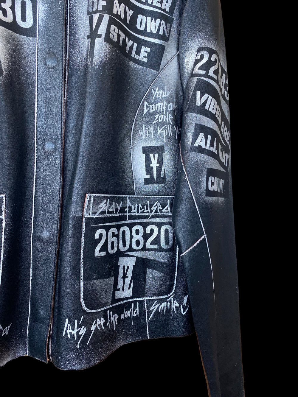 Blanco y negro - Chaqueta de cuero