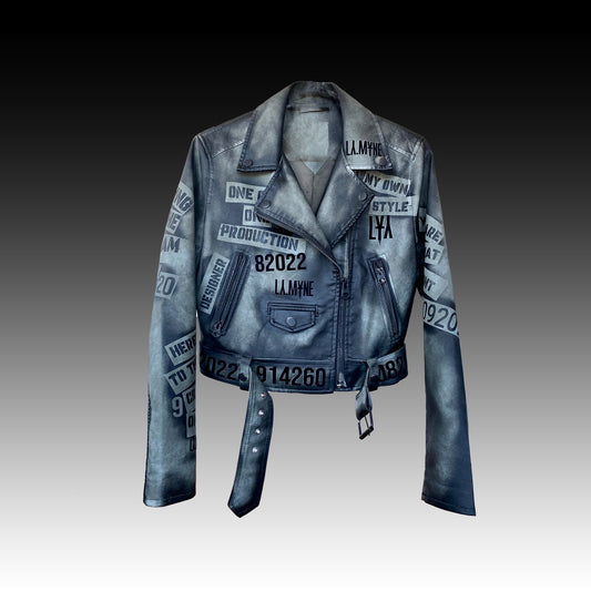 Chaqueta de cuero llamativa