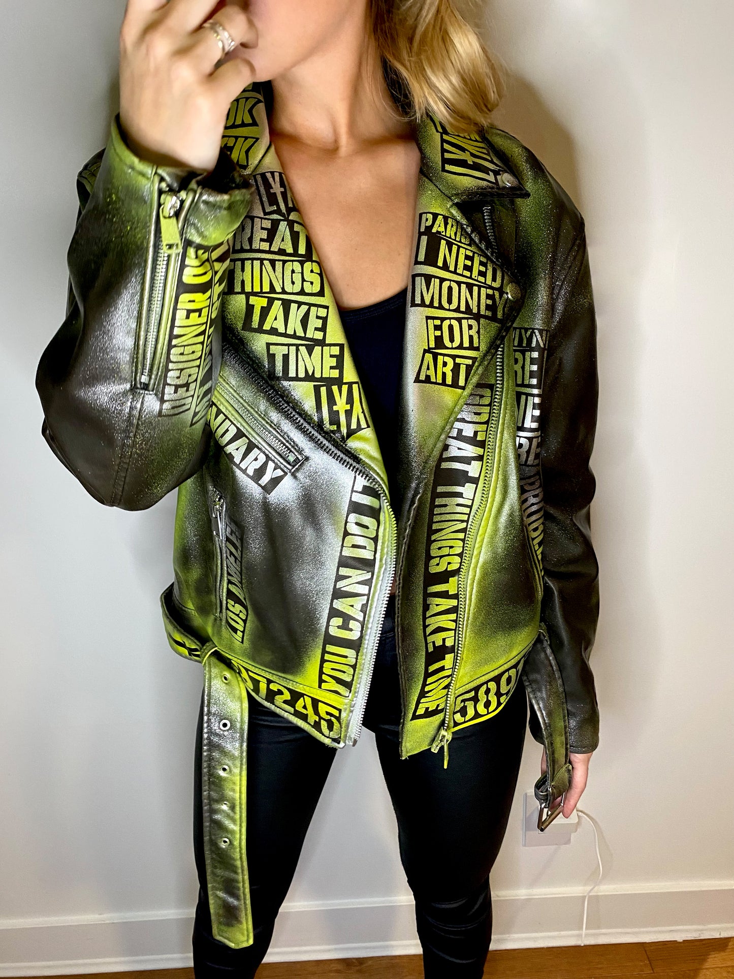 Lime - leather jacket
