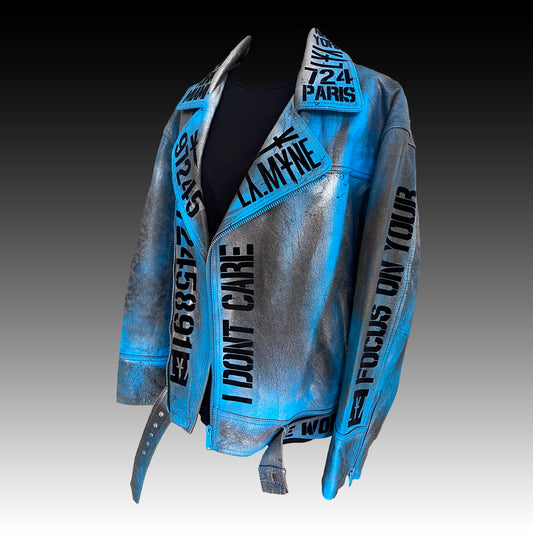 Azulado - chaqueta de cuero