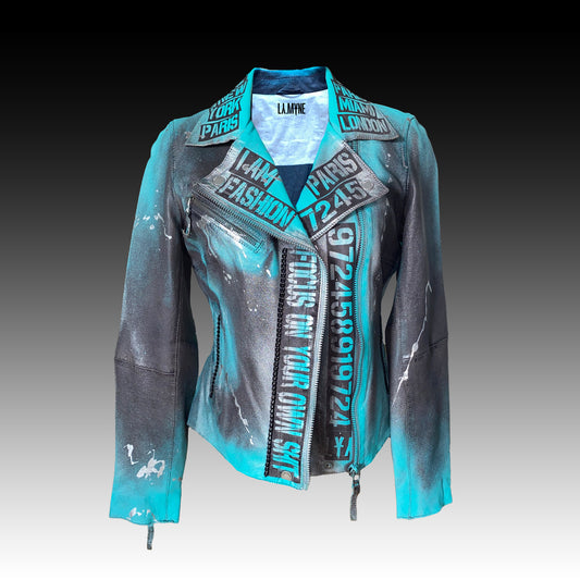 Turquoise - Lederjacke