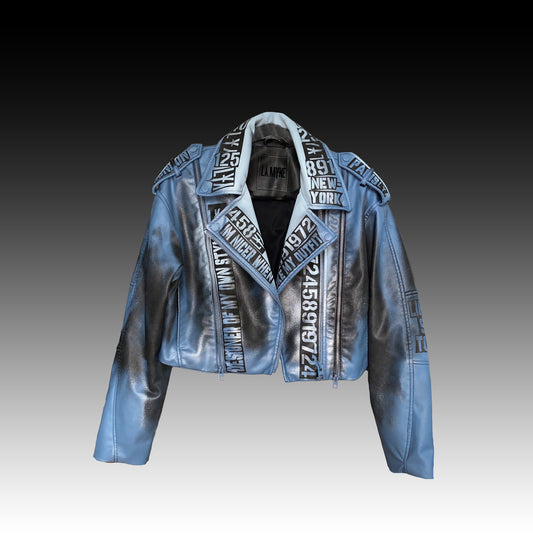 Dusty Blue - Lederjacke