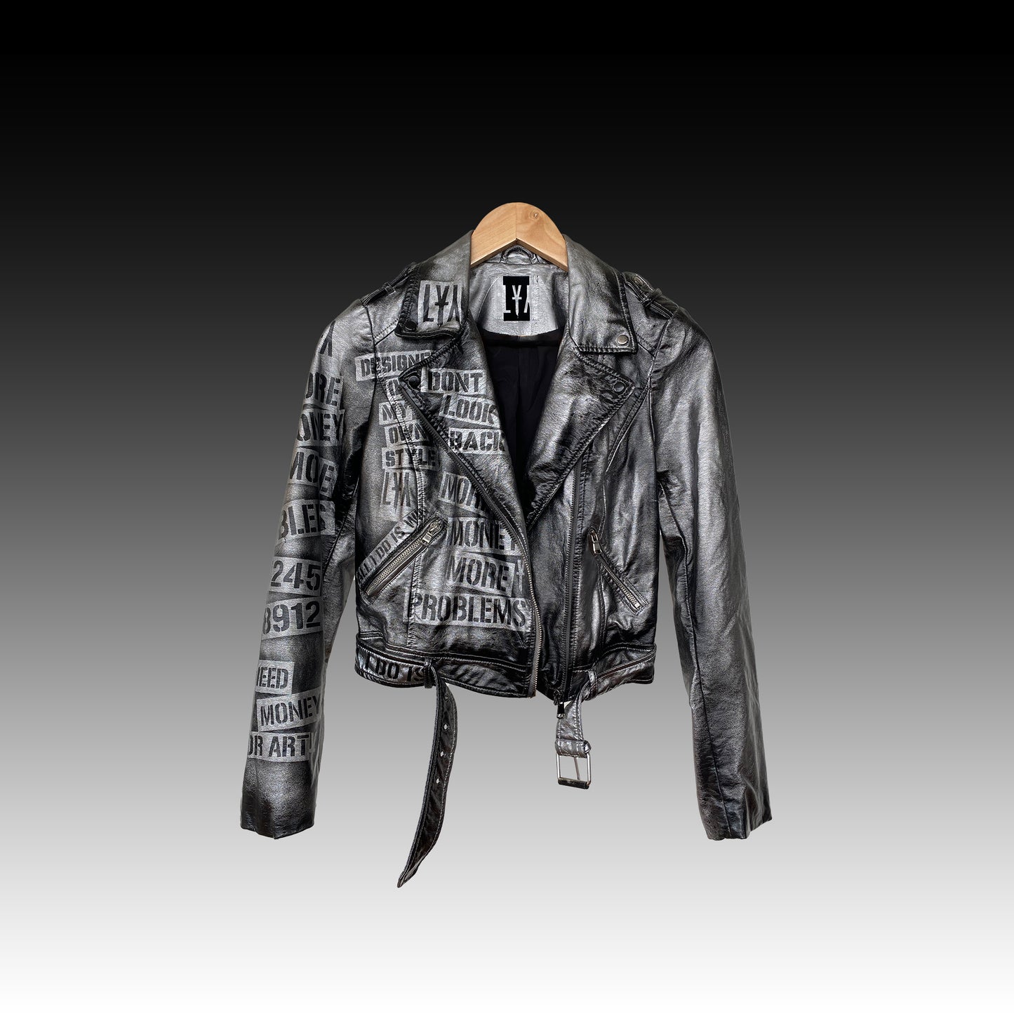 Silver - leather jacket