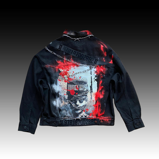 Mezclilla jaula roja